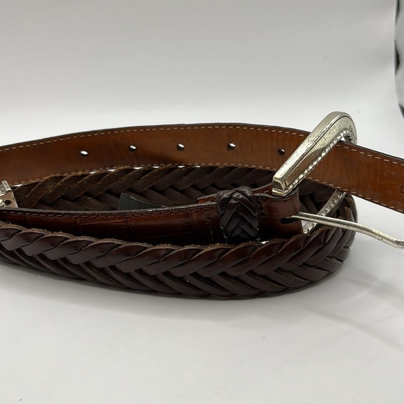 Vintage Brighton Two Tone Brown Leather and Leather Braid Size M 30 - Picture 12 of 12